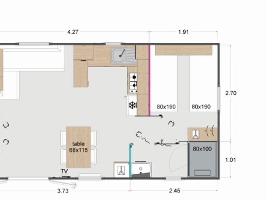 Mobilhome 4 personnes - Ospedale 32m² 4p 7