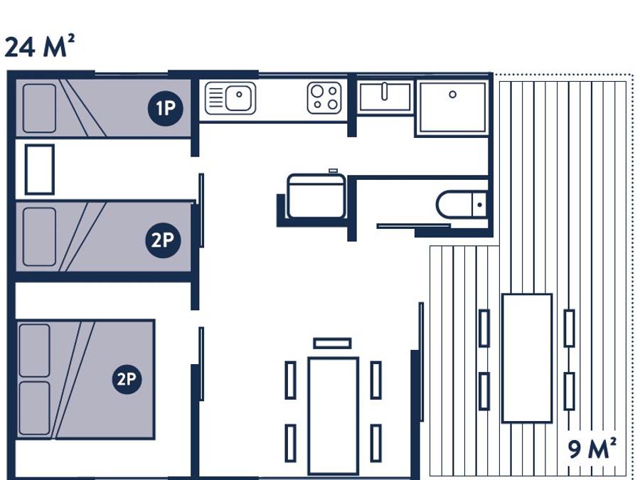 Bungalow 5 personnes - Bungalow PREMIUM 5 pers 8