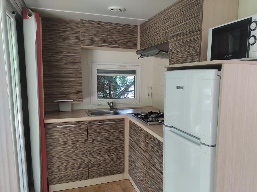 Mobilhome 6 personnes - Résidence mobile Noyers avec terrasse bois semi-couverte 5/6 pers + TV-TNT + CLIM 3