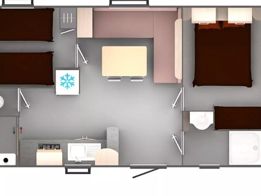 Mobilhome 6 personnes - 3 Pièces 4/6 Personnes + TV 3