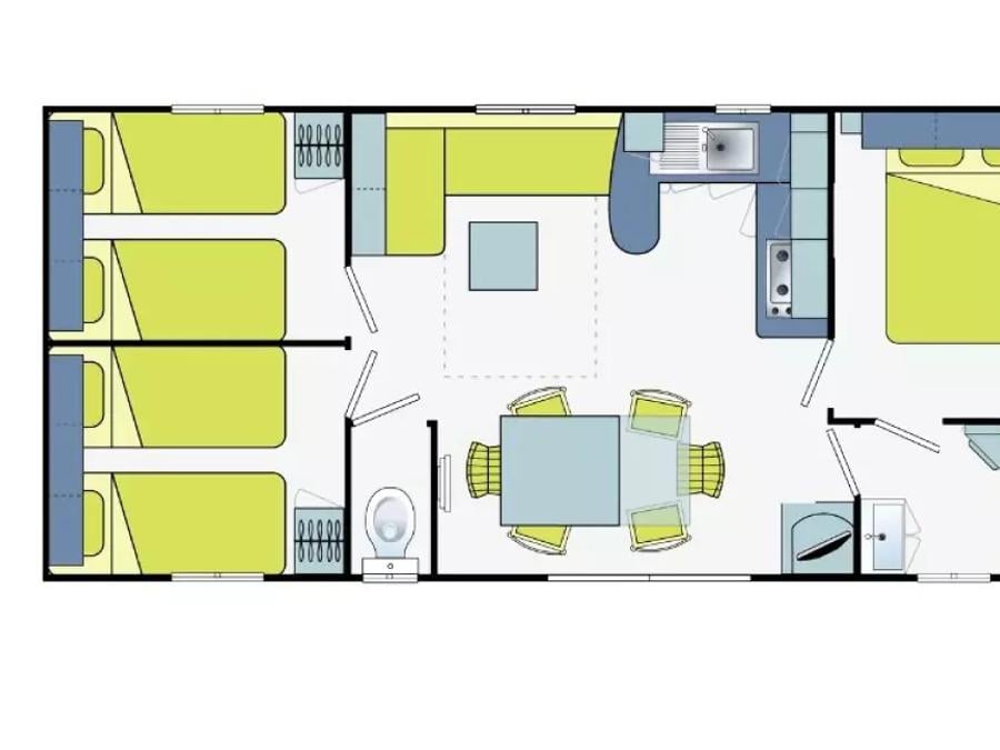 Mobilhome 6 personnes - 4 Pièces 6 Personnes + TV 2