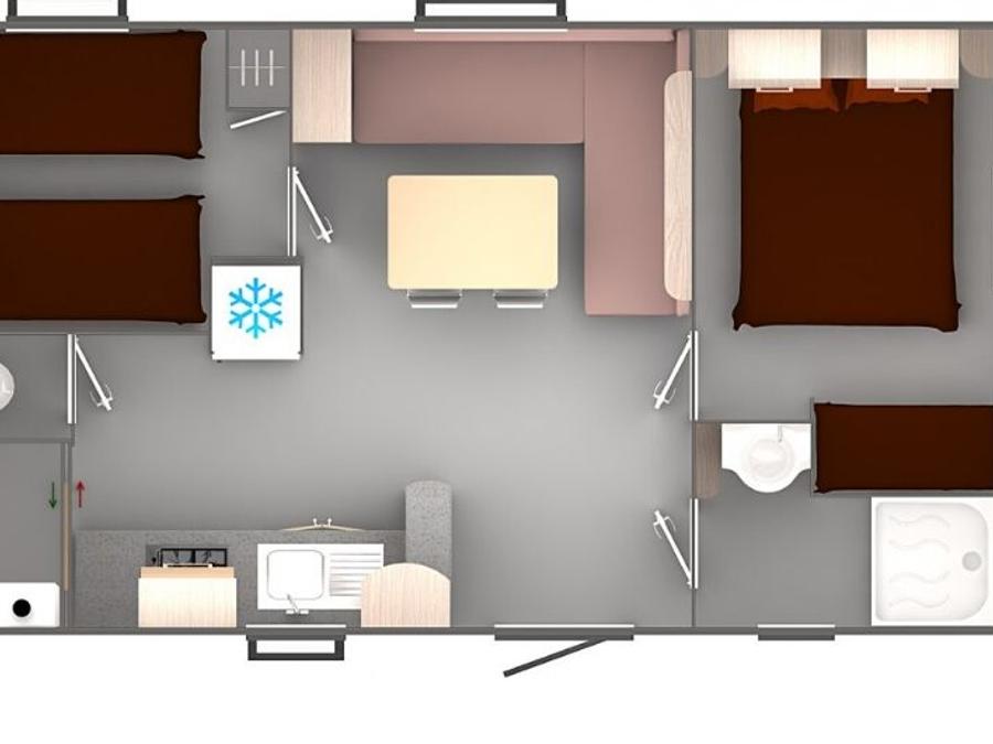 Mobilhome 4 personnes - Cocoon 4 personnes 2 chambres 23m² 2