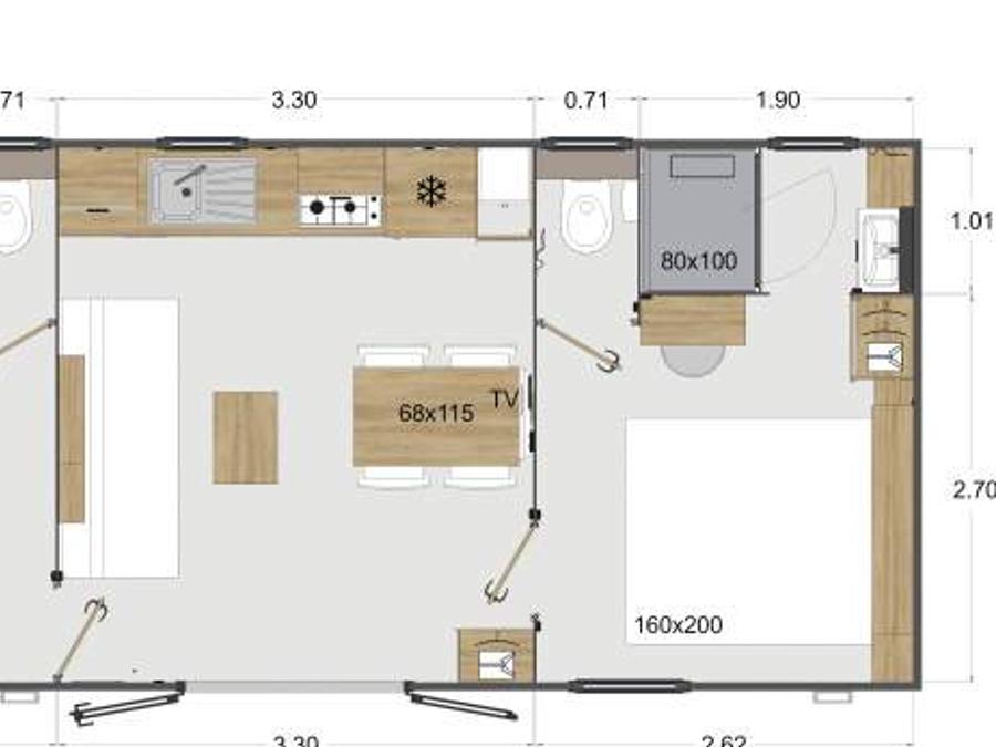 Mobilhome 4 personnes - Mobile-home Héron (2 chambres 2 SdB) 4 pers 11