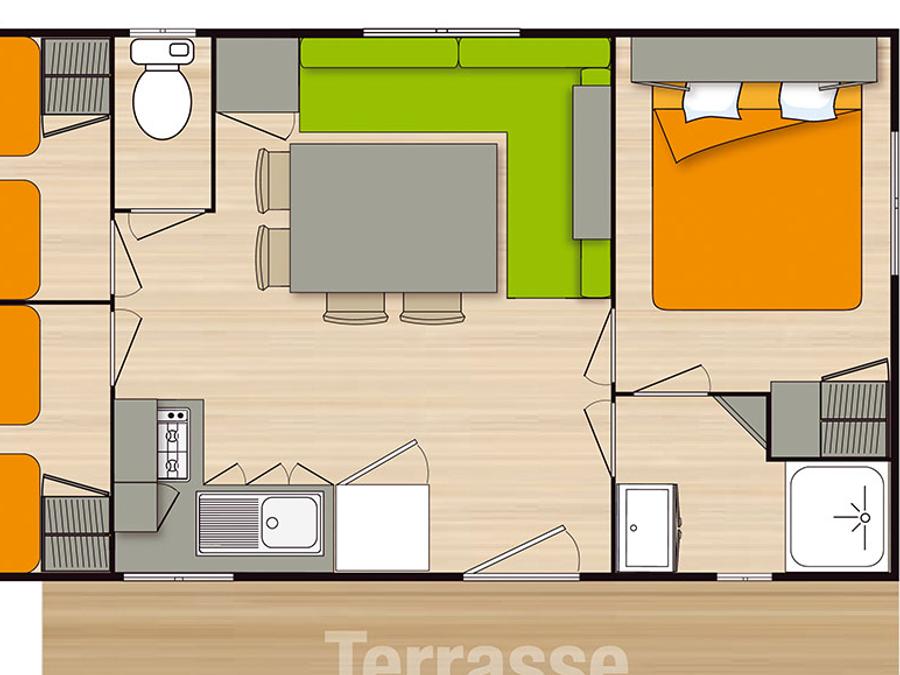 Mobilhome 4 personnes - confort 2 Chambres 2
