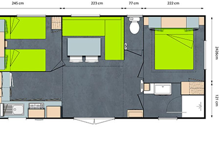 Mobilhome 4 personnes - GRAND CONFORT 2CH 5