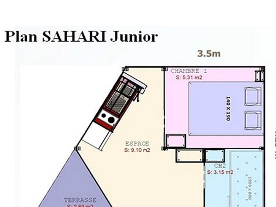 Tente en toile et en bois 4 personnes - LODGE SAHARI avec sanitaire privatif 4