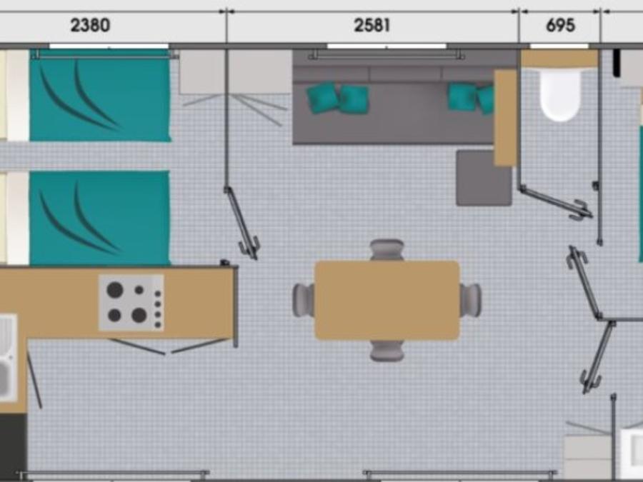 Mobilhome 4 personnes - Grand Confort + 2ch 4 pers 4