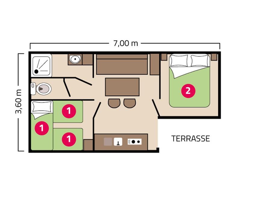 Mobilhome 5 personnes - Loggia (4 adultes + 1 enfant) 3