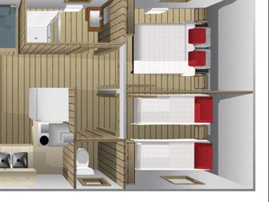Chalet 5 personnes - Sweetflower Confort 43m² - 2 chambres - TV + terrasse semi-couverte de 11m² 4/5 pers 8