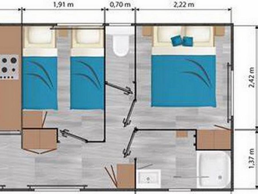 Mobilhome 4 personnes - Le Vue Mer Basique 6