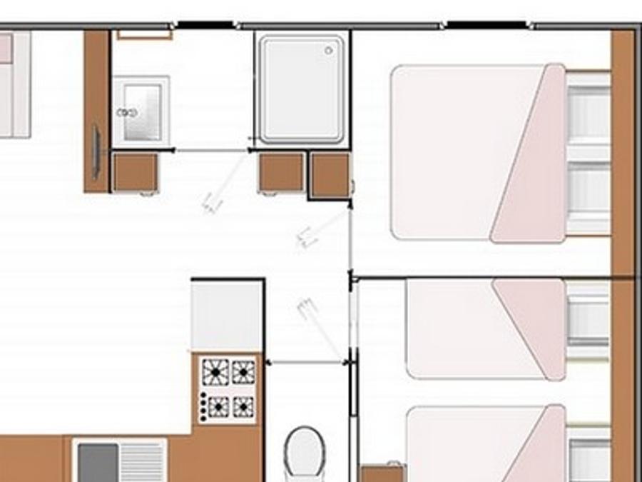 Mobilhome 5 personnes - Cottage - Le Vue Mer Luxe 5