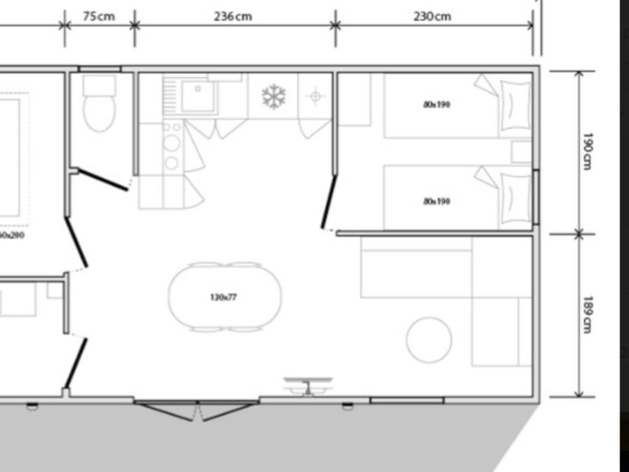 Mobilhome 4 personnes - Hortensia - 2 chambres + terrasse semi-couverte 3