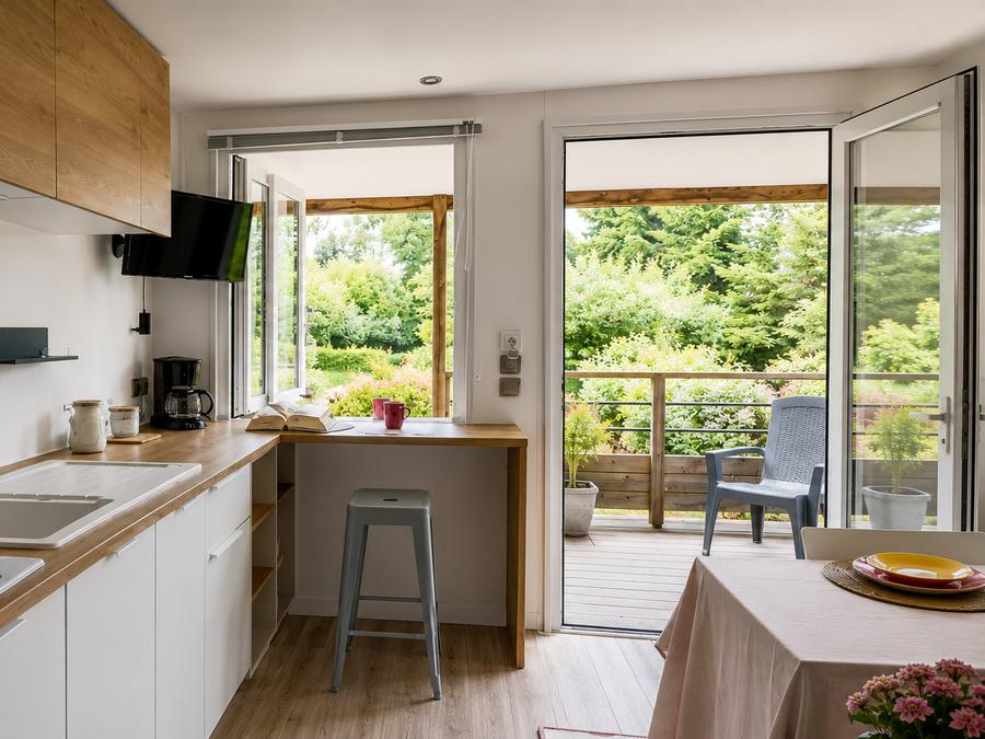 Mobilhome 4 personnes - Living - 2 chambres + terrasse intégrée 1