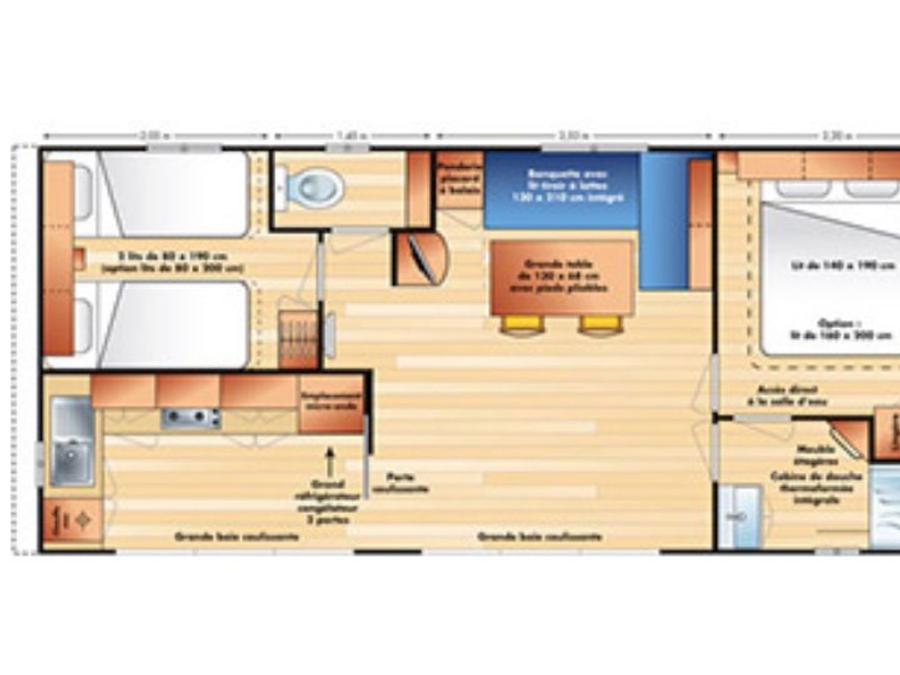 Mobilhome 4 personnes - Riviera - 2 chambres + terrasse semi-couverte 5