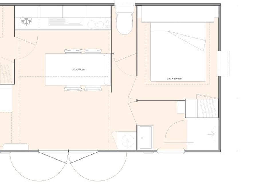 Mobilhome 4 personnes - Mobil-home Lilas - 2 chambres + terrasse semi-couverte 5