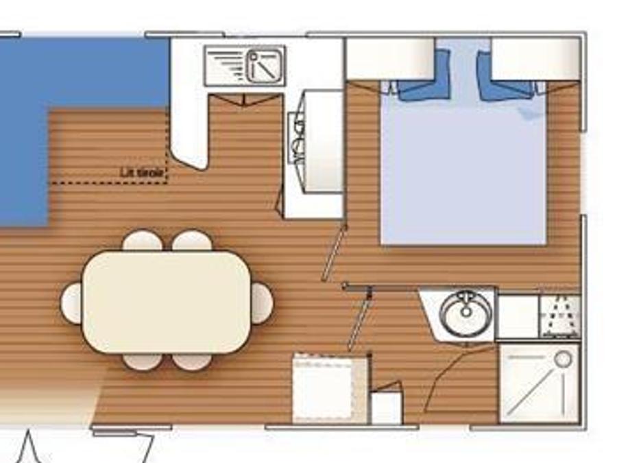 Mobilhome 6 personnes - Mobil home Standard 34m² - 3 chambres + Terrasse semi-couverte 6 pers 4
