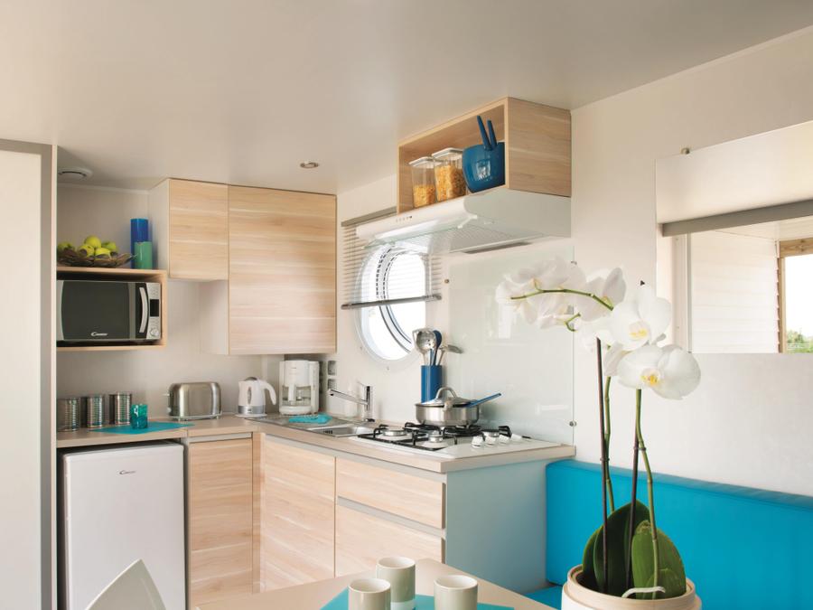 Mobilhome 6 personnes - Mobil-home CONFORT 2 chambres + 2 salles de bain 28 m² Terrasse Couverte 4/6 pers 1