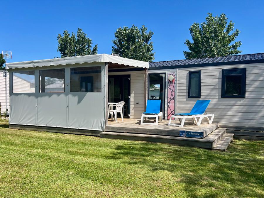 Mobilhome 8 personnes - Mobil-home GRAND CONFORT 3 chambres 2 salles de bain 36 m² Terrasse Couverte 6/8 pers 7