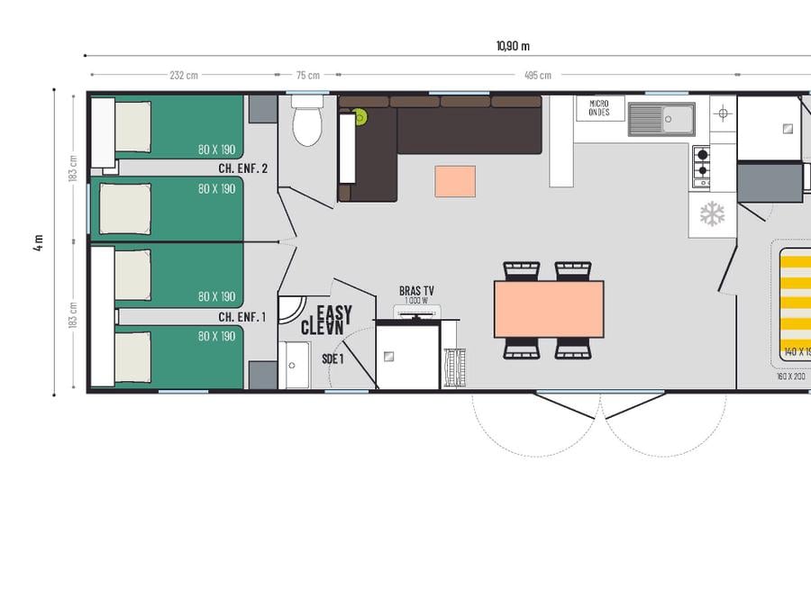 Mobilhome 6 personnes - Mobil-home PREMIUM
