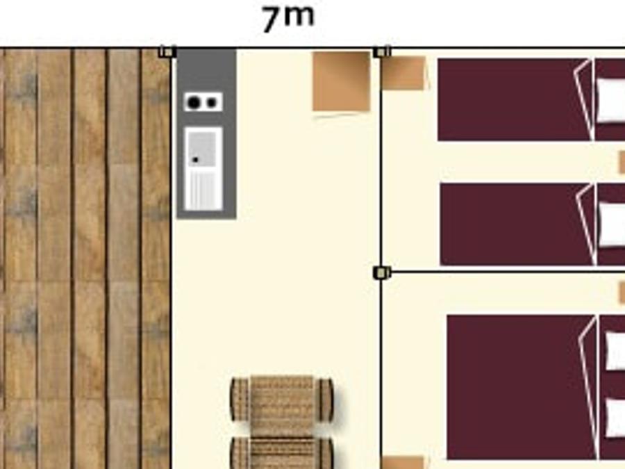 Tente en toile et en bois 5 personnes - Lodge sans sanitaires 1