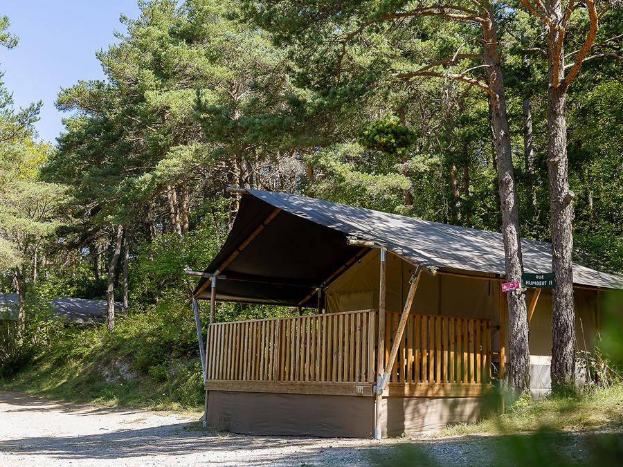 Tente en toile et en bois 5 personnes - Tente lodge premium avec sanitaires 5 personnes 6