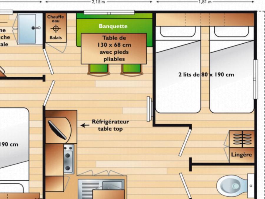 Mobilhome 4 personnes - Mobil home FAMILLE climatisé 4