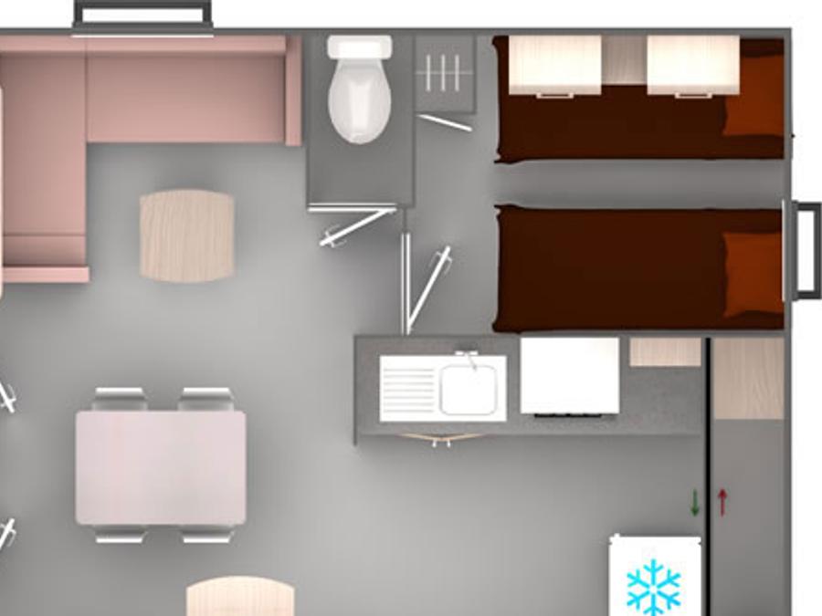 Mobilhome 5 personnes - Confort 29 m² 2 chambres 6