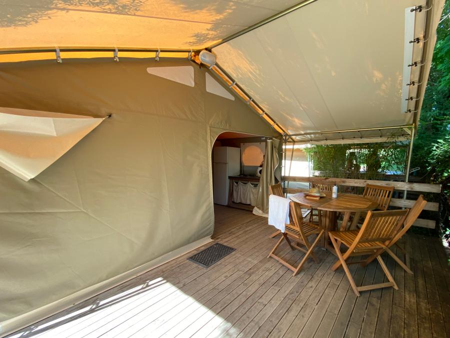 Tente en toile et en bois 6 personnes - Lodge Canada Confort (6p-3ch) 35m² sans sanitaires 7