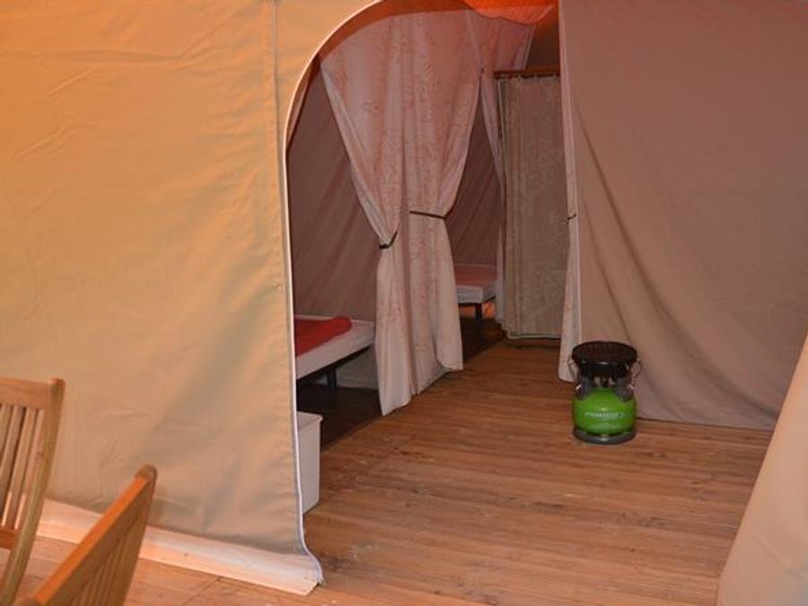 Tente en toile et en bois 6 personnes - Lodge Canada Confort (6p-3ch) 35m² sans sanitaires 3