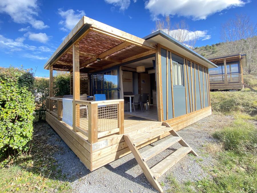 Chalet 5 personnes - NEW : Chalet Premium 37m² dont 12m² de terrasse couverte, 2 chambres, Clim, Tv, lave-vaisselle 7