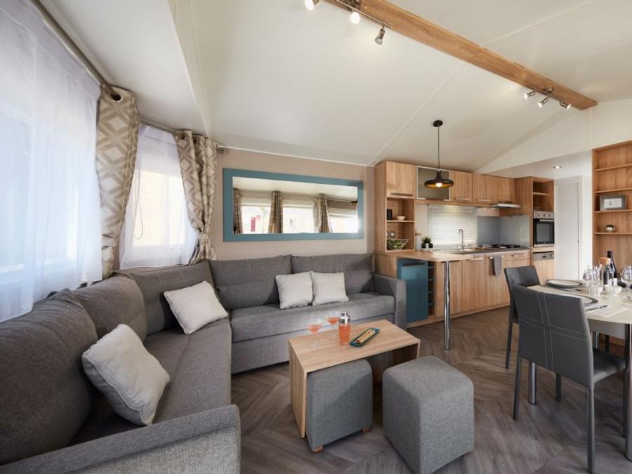 Mobilhome 4 personnes - Mobil-home Luxe 40m² (4p-2ch), Clim, Tv, Lv, lit 160,volets roulants, plancha, Nespresso 1