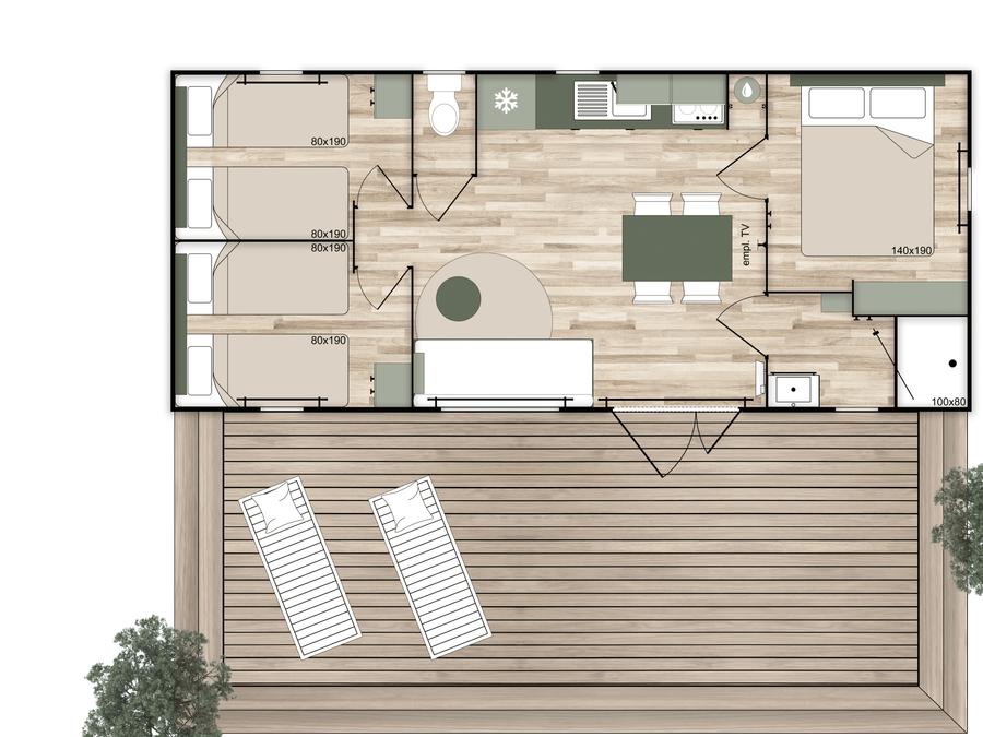 Mobilhome 6 personnes - Premium avec lave-vaisselle, clim et TV 14
