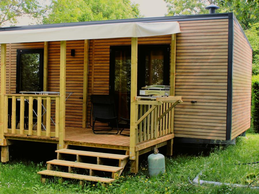 Mobilhome 4 personnes - Mobil-home PREMIUM 4p (33m²) , 2 chbres, clim, TV, Lave-vaisselle, terrasse, lit Queen Size 0