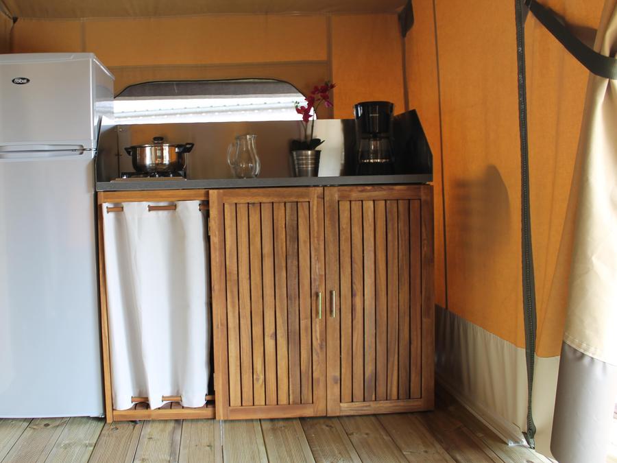 Tente en toile et en bois 5 personnes - Tente Safari KENYA 30m² - 2 chambres - sans sanitaires 5 pers 3