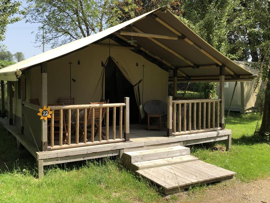 Tente en toile et en bois 5 personnes - Tente Safari KENYA 30m² - 2 chambres - sans sanitaires 5 pers 4