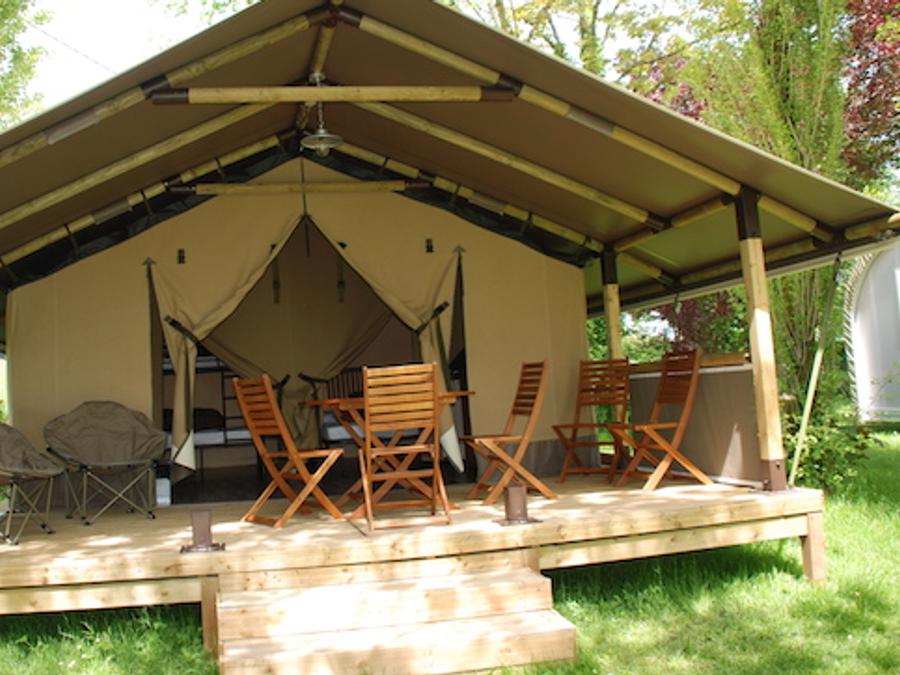 Tente en toile et en bois 5 personnes - Tente Safari KENYA 30m² - 2 chambres - sans sanitaires 5 pers 1