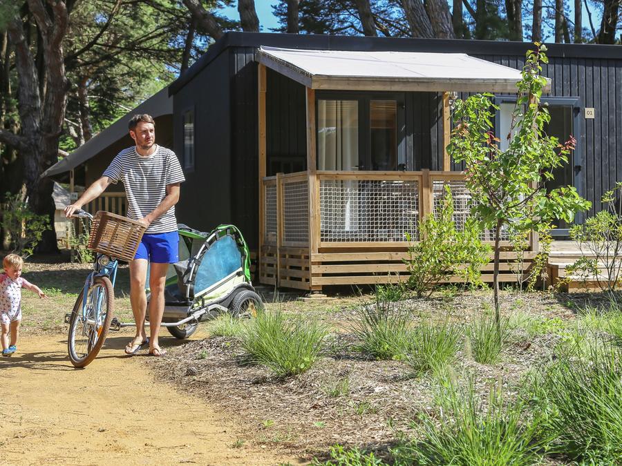 Mobilhome 6 personnes - Premium 34m² (3 chambres - 6 pers.) + terrasse couverte + TV + draps + CLIM 0