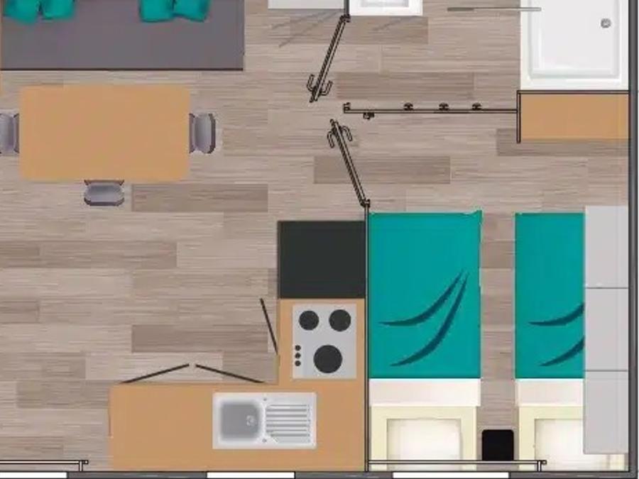Mobilhome 4 personnes - Mobil-home Climatisé 2 chambres 7