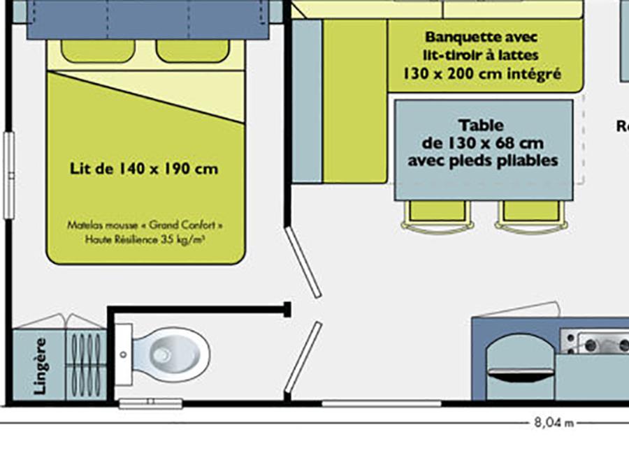 Mobilhome 4 personnes - Ciela Confort - 2 chambres 6