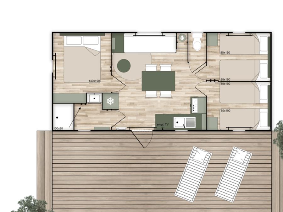 Mobilhome 6 personnes - Ciela Privilège - 3 chambres - barbecue 8