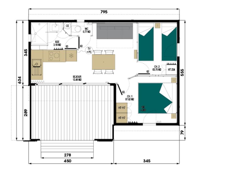Chalet 4 personnes - Chalet bois 11
