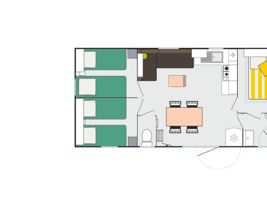 Mobilhome 6 personnes - Cordelia Sunêlia Prestige 3 chambres 7