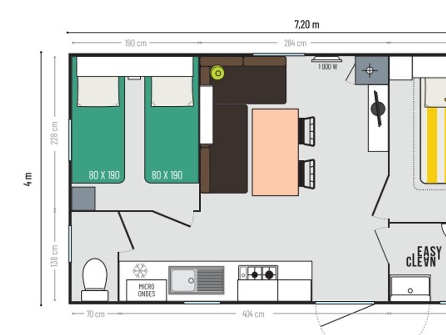 Mobilhome 4 personnes - Mercure Sunêlia Confort 2 chambres 5