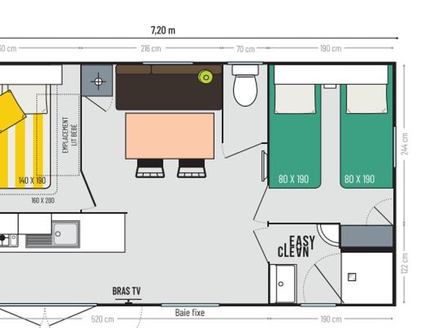 Mobilhome 4 personnes - Riviera Sunêlia Prestige 2 chambres 4