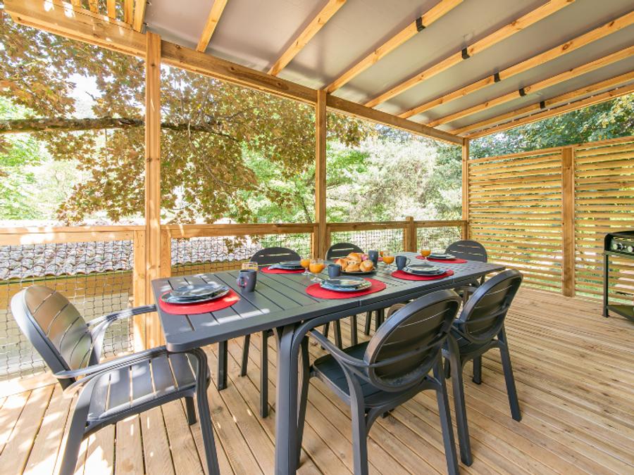 Mobilhome 6 personnes - Premium 32m² 3 chambres - Terrasse semi-couverte - CLIM + TV + draps + serviettes inclus 0