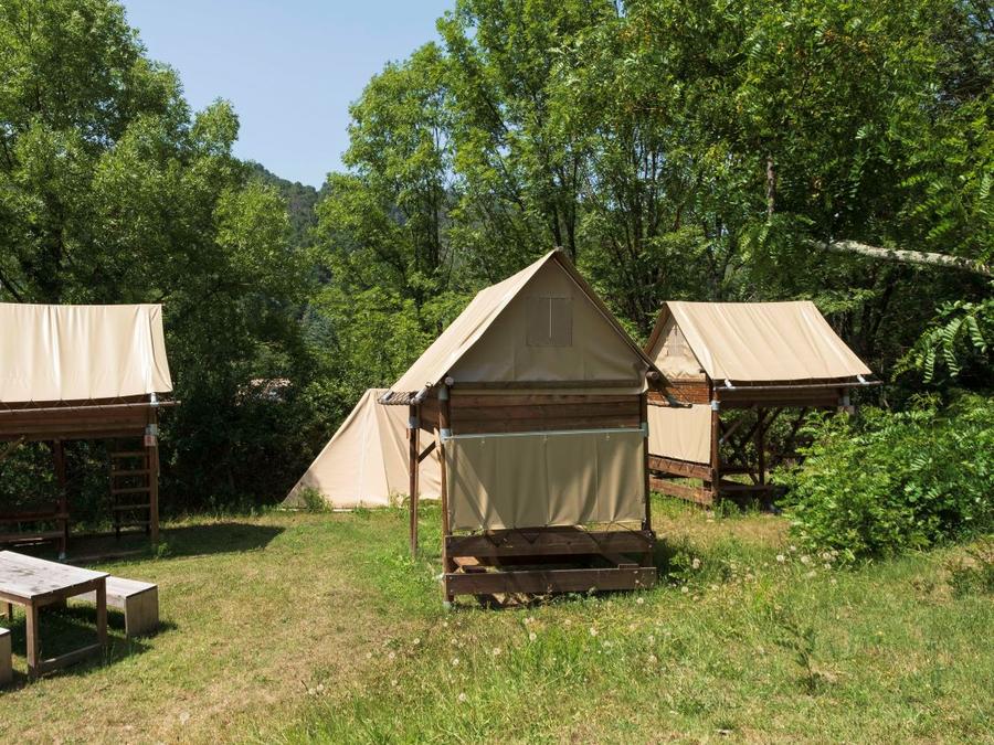 Tente en toile et en bois 2 personnes - Bivouac Standard sur pilotis -1 chambre 0