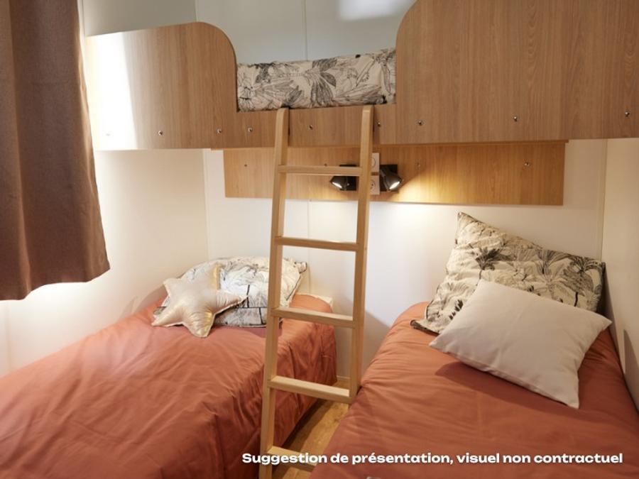 Mobilhome 4 personnes - Homeflower Premium 29m² - 2 chambres + terrasse + TV + Clim + Draps + Serviettes 5