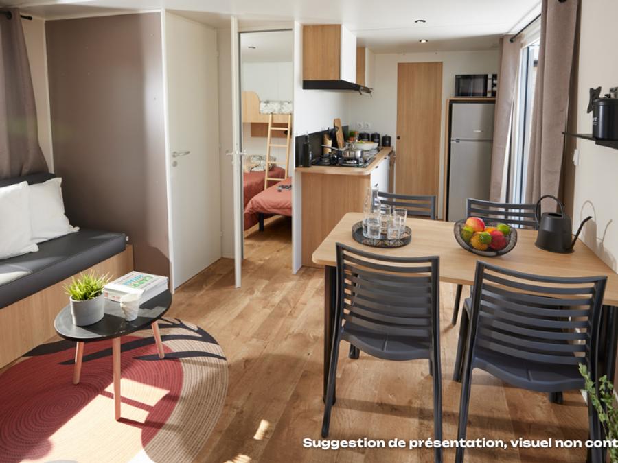 Mobilhome 6 personnes - Homeflower Premium 35m² - 3 chambres + terrasse + TV + Draps + Serviettes + Clim 4