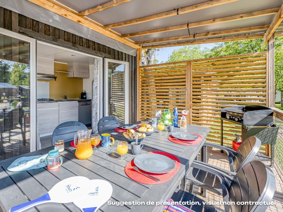 Mobilhome 4 personnes - NEW // Homeflower Premium 29m²PMR (2ch) + terrasse + TV + LV + Clim + Draps + Serviettes 0