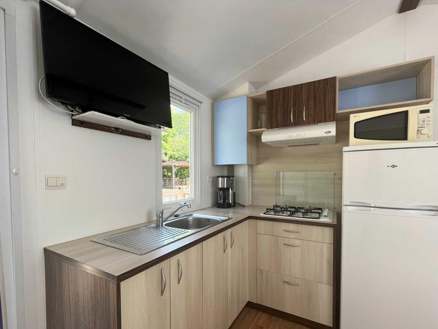 Mobilhome 4 personnes - Mobil home Ibiza CONFORT 26m² (2 chambres) + Terrasse semi couverte de 18 m² (new!) 4 pers 9